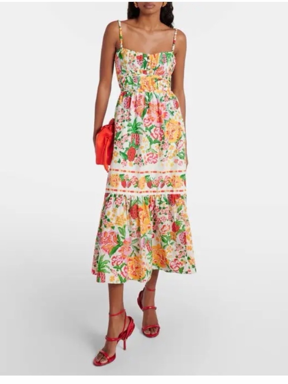 Farm Rio Floral Print Midi Dress, multi color size Medium